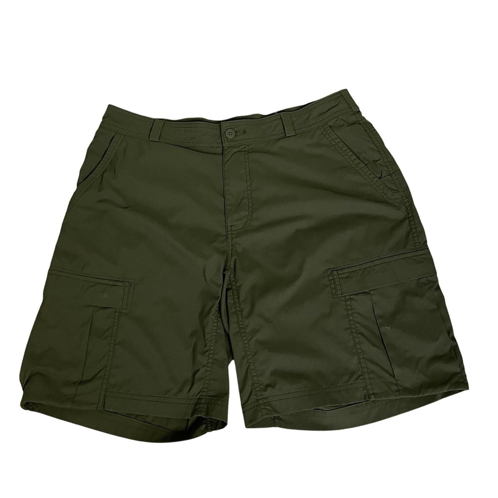 REI Co-Op Cargo Shorts Mens 38 Green Nylon Spandex Hiking Outdoor